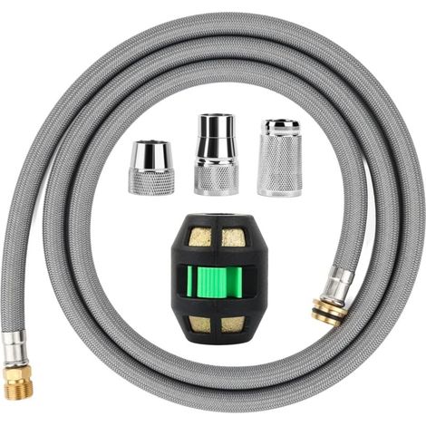 Tubo flessibile estensibile per doccia con rubinetto (1500 mm, con contrappeso e 3 adattatori) Codice articolo 48293000 (1/4)