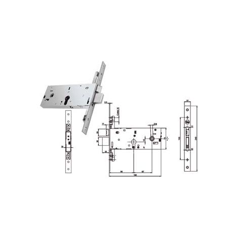 SERRATURA TRIPLICE INFILARE P/FASCE CATENACCIO E SCROCCO MM.78H 94000  mm.90 (Y9400090080)    YALE