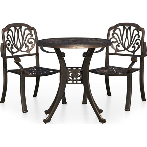 Maison Exclusive - Set da Bistrot 3 pz in Alluminio Pressofuso Bronzo