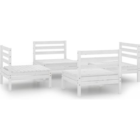 Maison Exclusive - Set Divani da Giardino 4 pz Bianco in Legno Massello di Pino
