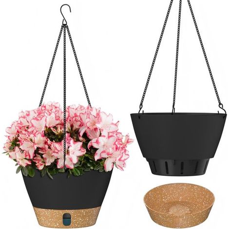 Maceta colgante de 20 cm (8 pulgadas)，20 cm，gris (1/5)