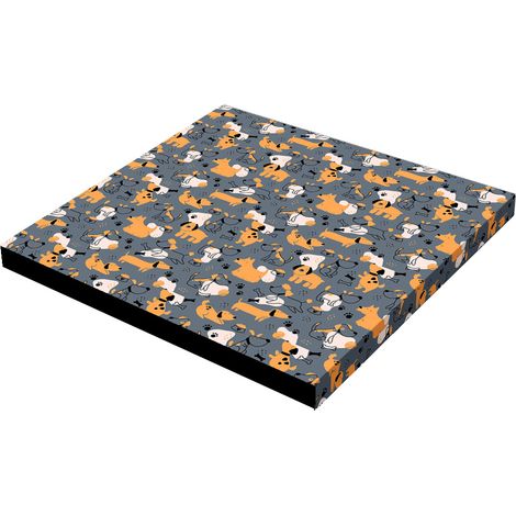 Hundebett - Quadratische Matratze Graue Hunde 60x60x5 cm (1/5)