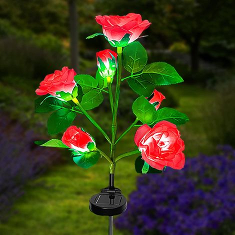 Solar-Gartenleuchten für den Außenbereich, 1 Stück Solar-Rosenblumenleuchte, 6 (1/5)