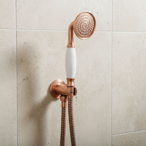 Set de douche PaulGurkes en bronze rouge avec accessoires en cuivre (1/5)
