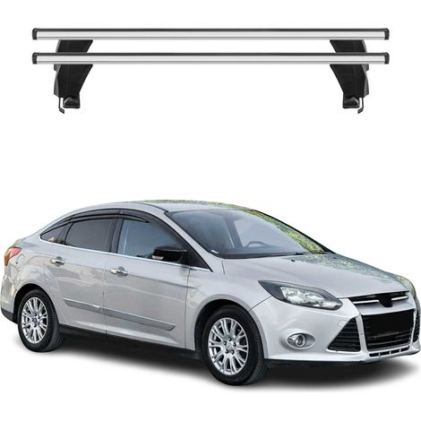 OMAC Dachträger Querträger Alu für Ford Focus III 2011-2018 – Abschließbar – T-Nut – City-Crash-getestet – Max. 50 kg Silber (1/5)