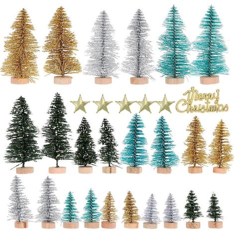 49 mini décorations de sapin de Noël pour bureau, articles de fête pour la maison et les fêtes-4X3CM (1/3)
