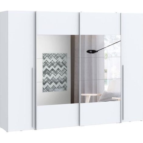 Armoire NARAGO AUCUNE L270 x P61 x H210 cm Blanc mat 4 portes (1/5)