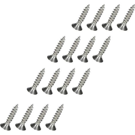 Vis autoforeuses 304 inox – M5×16mm – Tête fraisée cruciforme – Lot de 16 pour bois et construction (1/4)