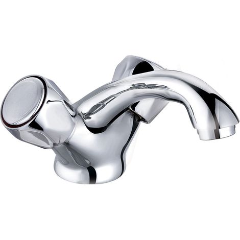Bathroom Two Handle Mixer With ABS Pop Up Wate Basin Sink Taps Chrome Modern (1/5)