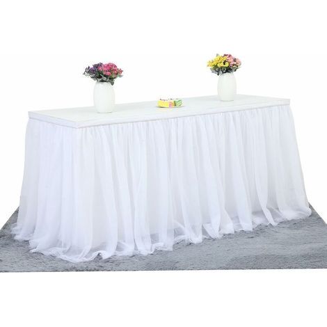Jupe de table en tulle, nappe jupe bouffante, 18375cm FDC