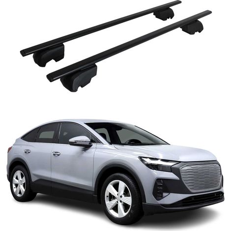 OMAC Dachtrager Quertrager für Audi Q4 e-tron 2021-2026 – City Crash getestet – ISO PAS 11154:2006 – Abschliessbar – Max 75 kg – 2 Stangen Stahl Schwarz (1/5)