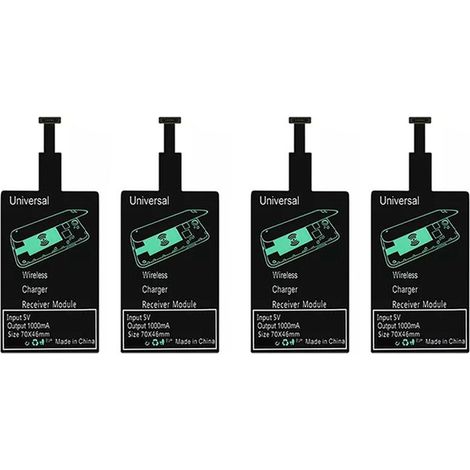 Adattatore universale per ricarica wireless rapida per 4 ricevitori di ricarica wireless leggeri (per Micro-USB A)