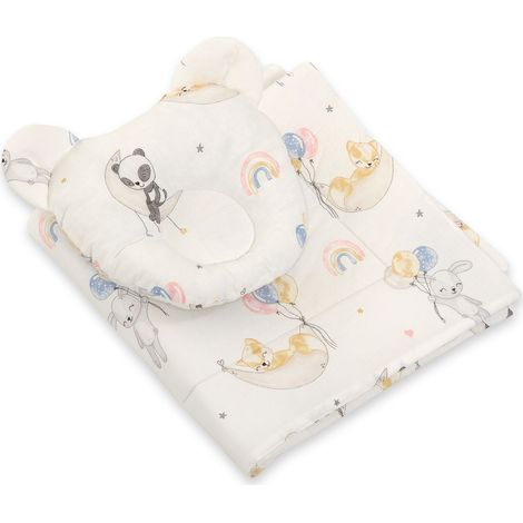Edredón de osito de peluche con relleno y almohada contorneada - Juego de 2 piezas - Globos (1/5)