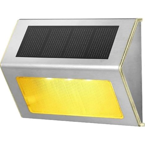 Lampes solaires de terrasse étanches à LED, éclairage de marches et de clôtures, blanc chaud pour patios et escaliers (1/4)