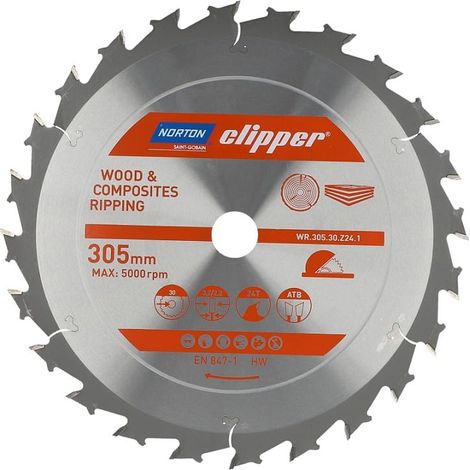 NORTON PIŁA TARCZOWA 305mm x 30mm x 24z DREWNO I KOMPOZYTY ATB (3,2 / 2,2) (1/2)