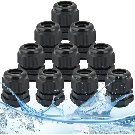 10pcs Cable Glands IP68 Waterproof Cable Connectors Nylon Cable Glands M20 x 15 Cable Connectors 6-12mm Locknut Cable Gland for Home/Garden/Outdoor Lighting Cable (1/5)