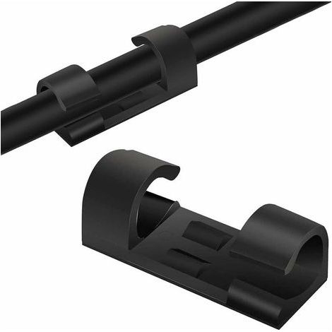 Clips Câble Serre Câble, Fixation Auto Collant, Peut être Utilisé pour Gérer de Câbles Fils dans une Maison ou un Bureau,(Noir,20pcs) (1/5)