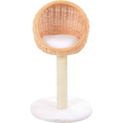 Arbre à chat avec poteaux à griffer en sisal naturel et bois de saule (1/4)