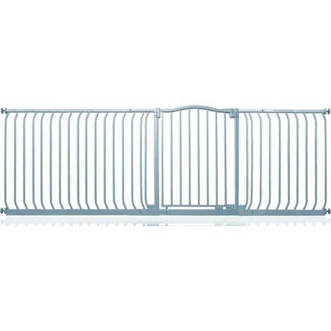 Safetots Barrière De Sécurité Supérieure Avec Design Courbé, Barrière De Sécurité À Pression, 225cm - 234cm, Gris Mat