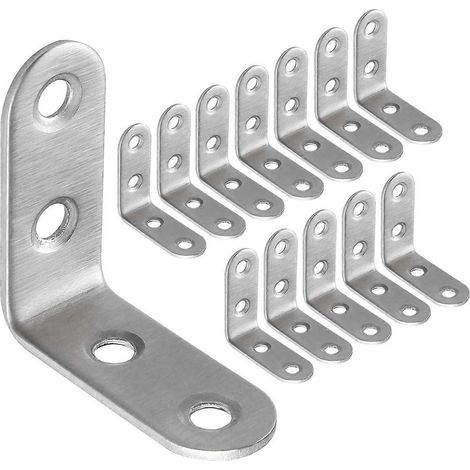 50 équerres de fixation en acier inoxydable 40x40mm, renforts d'angle pour la fixation et la réparation de meubles (1/5)