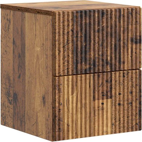Wandmontierter Nachttisch Altholz 33 x 34,5 x 40 cm vidaXL