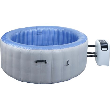 Whirlpool HHG-365, 5 Personen, In-/Outdoor heizbar aufblasbar Pumpe PVC laminiert, rund Ø 198cm, grau-blau