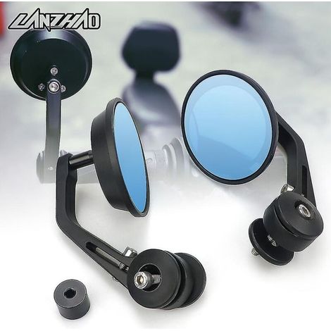 Rétroviseurs d'extrémité de guidon ronds convexes noirs rétro pour moto Vespa GTS 250 300 Sprint Primavera LX 125 150 S150 (1/5)