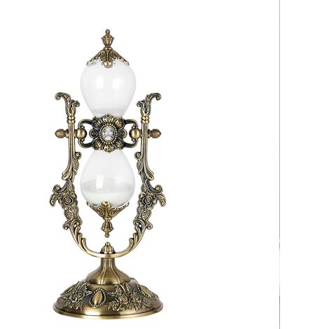 Eine Sanduhr im Vintage-Stil mit graviertem Messingrahmen, eine um 360° drehbare Metall-Sanduhr, eine dekorative Sanduhr für Zuhause oder das Büro und ein einzigartiges Geschenk. (1/5)