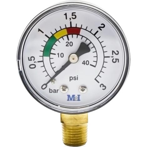 1/4 BSPT Manomètre, Tuyau De Testeur Pression Hydraulique Filtre Piscine Spa pour piscine et spa Mesure Manometre Piscine pour piscine et spa Mesure 53mm Manomètre (1/5)