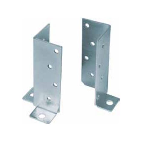 Coppia supporto a pavimento trave legno porta pilastro d'angolo mm 45x45xh 130 (1/2)