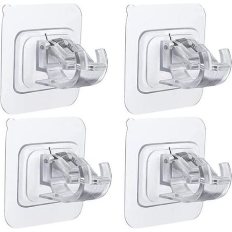 4 Pcs Support de Tringle à Rideau Autocollant Supports muraux pour tringles à Rideaux Auto-Adhésif Crochets Autocollants pour (1/4)