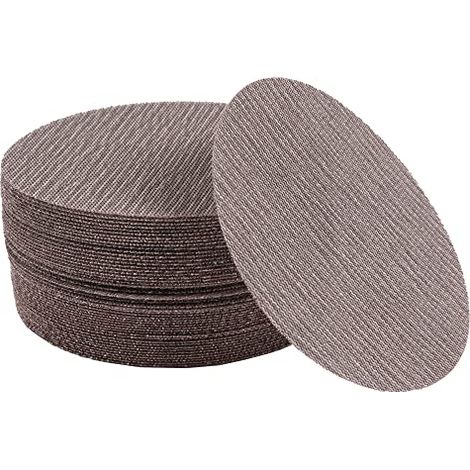 Disque abrasif de ponceuse maille, lot de 50, 150 mm, grain 120, auto-agrippant, sans poussière, antiadhésif, pour carrosserie automobile, bois, métal, plastique et peinture, OUYLAF (1/5)