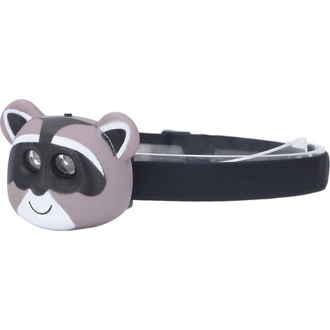 Kinder-Stirnlampe im Waschbär-Design, 2 Leuchtmodi, leicht, batteriebetrieben, LED-Stirnlampe aus Kunststoff für Kinder (1/5)