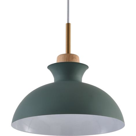 Parrot Uncle Metall Pendelleuchte 28 cm Grün Retro Hängelampe E27 höhenverstellbar Wohnzimmer Esszimmer Küche ohne Leuchtmittel (1/5)