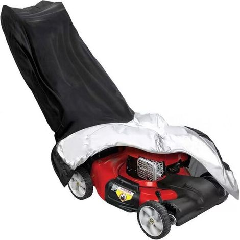 Tondeuse à gazon-Couverture Polyester-Tissu Oxford avec Cordon de serrage, Tondeuses à gazon, Couverture, imperméable et coupe-vent (Noir), 76 x 25 x 44 Po) (1/5)