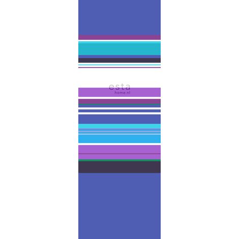 papier peint panoramique à rayures violet  - ESTAhome (1/4)