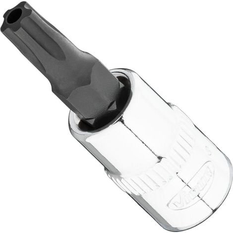VIGOR T+ Schraubendreher-Einsatz, V7037-IPR27, 1/4 Zoll (6,3 mm) Vierkant, Innen 5-Stern Profil mit Zapfen, SW T27+H (1/2)