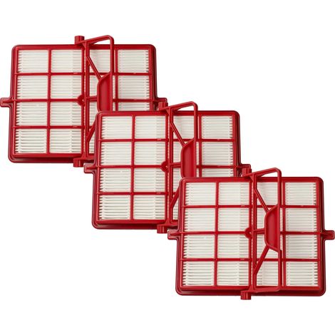 vhbw 3x Filtro compatible con Lux Intelligence S115 aspiradora - filtro HEPA de carbón activo rojo / negro / blanco (1/4)