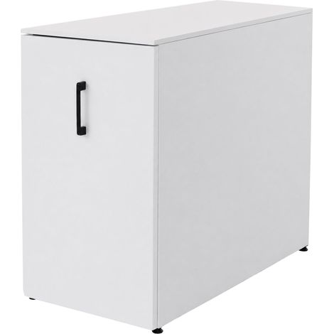 [JAMAIS UTILISÉ] Armoire à dossiers HHG-152, armoire de bureau en acier, roulettes, compartiments de rangement, métal 74 x 43 x 80 cm, blanc (1/5)