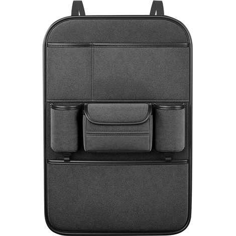 Sac de rangement dossier de siège auto, grande capacité, organiseur multifonction suspendu pour banquette arrière, bureau, siège enfant, noir (1/5)