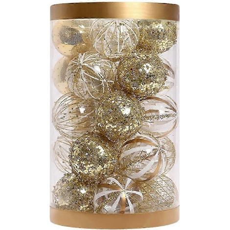 Lot de 25 boules de Noël décoratives, 60 mm, incassables, pour sapin de Noël et décorations de fête. (1/5)