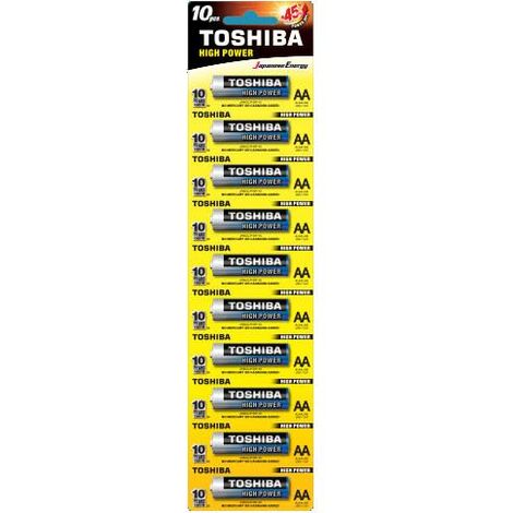 Batterie alcaline standard AA 1,5 V Toshiba ad alta potenza, confezione da 10x10 pezzi (1/4)