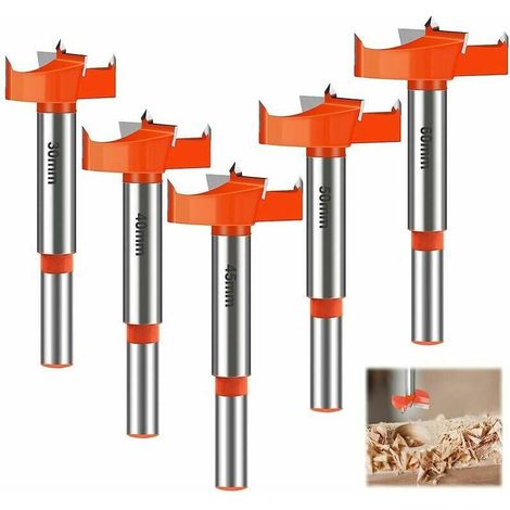 punte per trapano per legno, frese per legno in carburo da 30/40/45/50/60 mm, punte per trapano per legno, set di punte per trapano con gambo tondo, punte per trapano, per realizzare cassetti decorati (1/5)