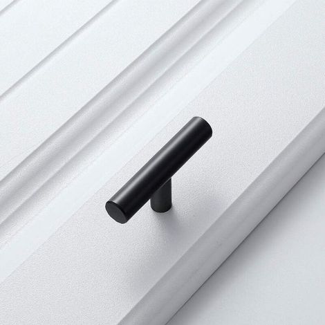 (10 pièces) Poignée en alliage T brossé facile à tirer pour porte d'armoire, meuble, trou unique, alliage solide, durable, pour tiroirs, armoires (1/3)