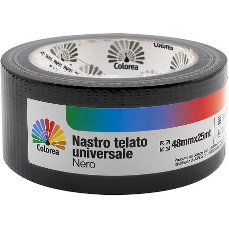 NASTRO TELATO UNIVERSALE mm. 48 x 25 mt - nero 18 PZ