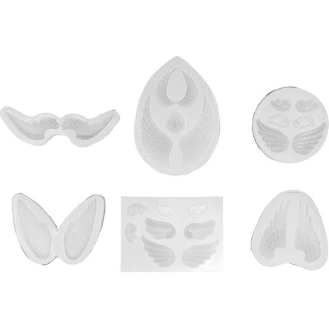 Moule en silicone ailes d'ange (6 pièces) - Souple, réutilisable et transparent - Moule à pâtisserie à faire soi-même (1/5)