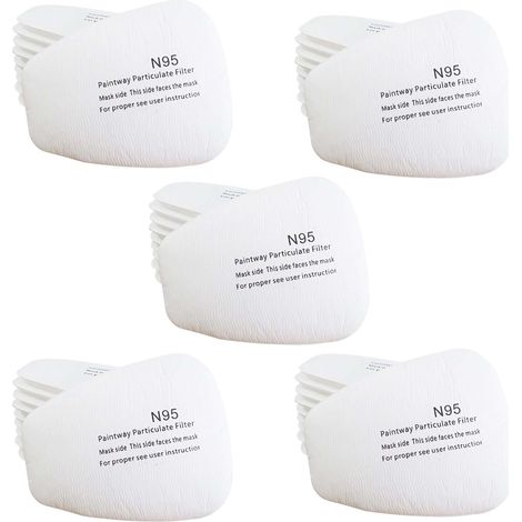 50 Pièces Rechange Filtres de Protection Kit D'Accessoires Filtrant Filtre pour Respiratoire Filtre Jetable Masque Accessoires Masque de Protection Set pour Adultes et Enfant (1/5)