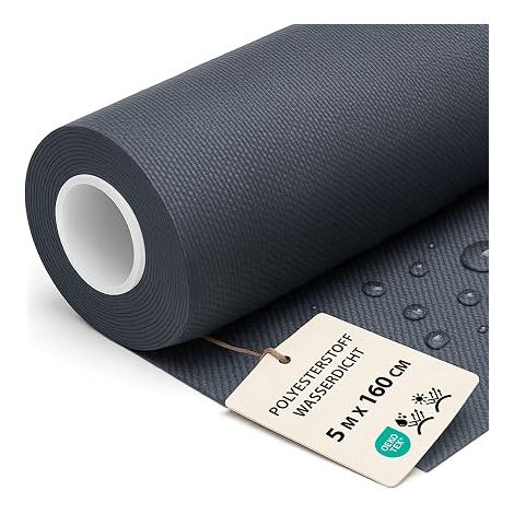 Tissu imperméable au metre 5 M x 160cm - Tissus résistant à l'eau pour extérieur idéal pour meubles coussins housses d'extérieur accessoires de jardin et projets de couture Graphite (1/5)