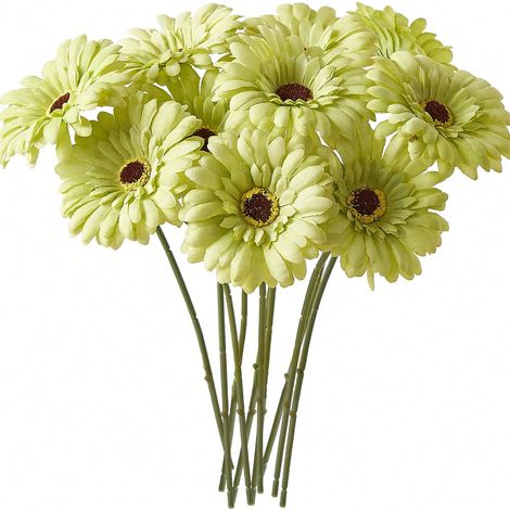 12 marguerites africaines artificielles, marguerites africaines en soie, marguerites Gerbera artificielles, tournesols artificiels en lot. (1/5)