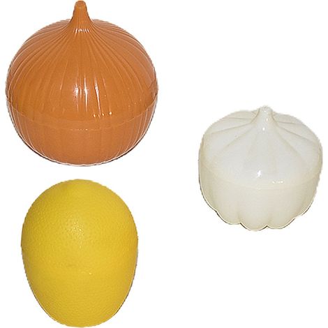 Conserva cipolla limone e aglio barattolo contenitore alimenti salva freschezza in plastica set da 3 (1/5)